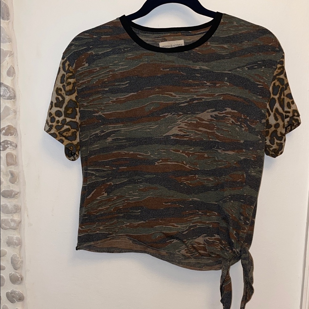 Denim & Supply Ralph Lauren Camouflage Leopard Crop Top
